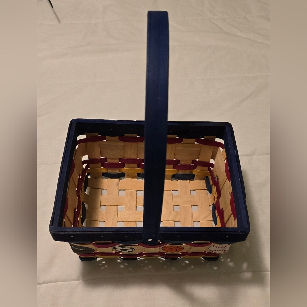 Small Wooden Sports Theme Basket